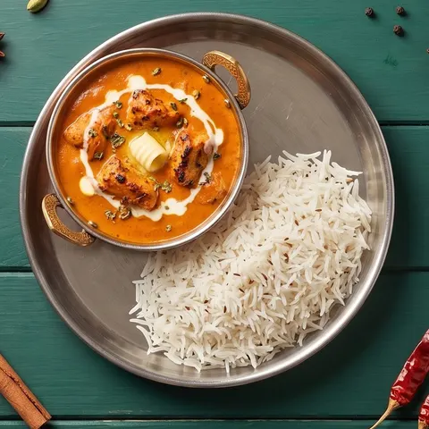Butter Chicken Curry mit Reis